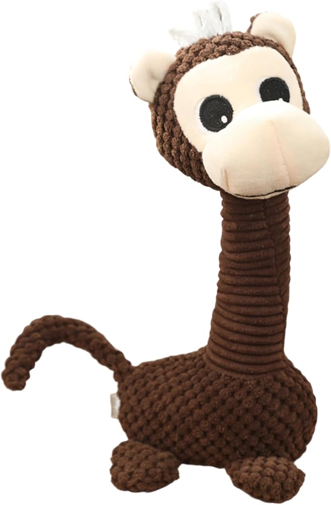 Squeaky Plush Dog Toys, Cute Animal Pet Toy for Small Dogs, Monkey