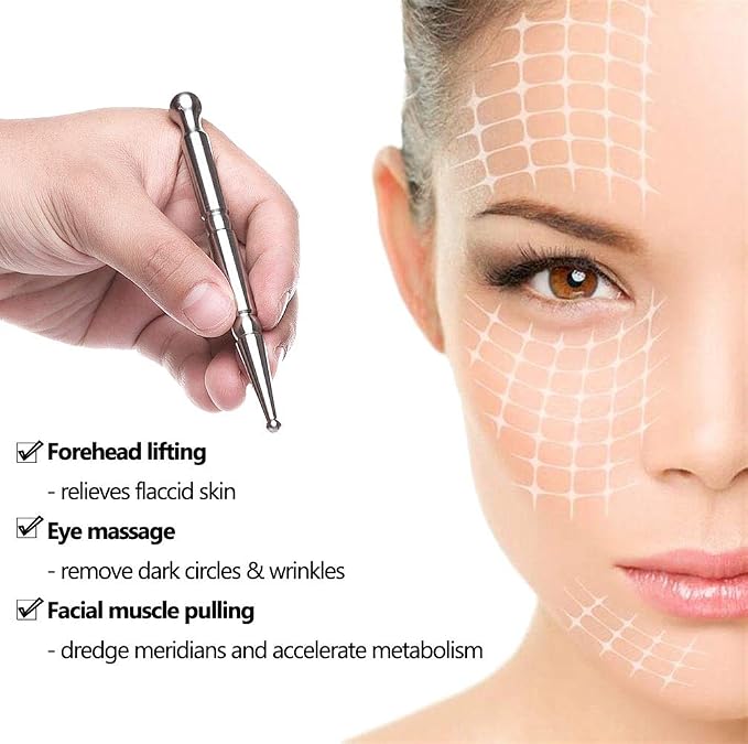 FeelFree Sport Deep Tissue Massage Tool-Stainless Steel Acupuncture Pen-Trigger Point Massage Relief Pain Therapy Tools Full Body Relaxing Trigger Self-Massage Acupressure Bar (B)