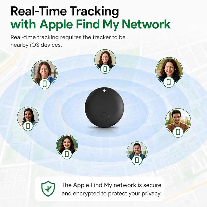 Cat GPS Tracker Collar, Pet Tracker for Cats (iOS Only), Waterproof Smart Tag Compatible with Apple Find My, No Monthly Fee, Tracking Collar for Small Large Cats (Tracker for cat)