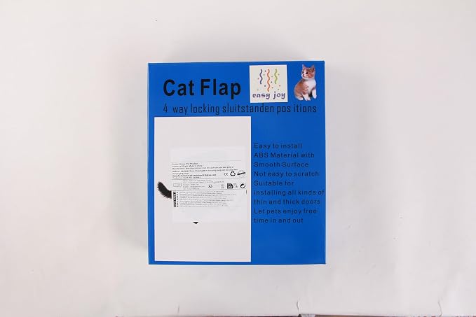EASY JOY Cat Doors(Outer Size 8.6" x 7.5"), 4-Way Locking Cat Door for Interior Exterior Doors, Weatherproof pet Door with Magnet for Cat or Dog < 16.1 inches in Girth(White M) | Easy Install Pet Door For Cats & Doggie, Silent Manual Pet Flap For Wall/...