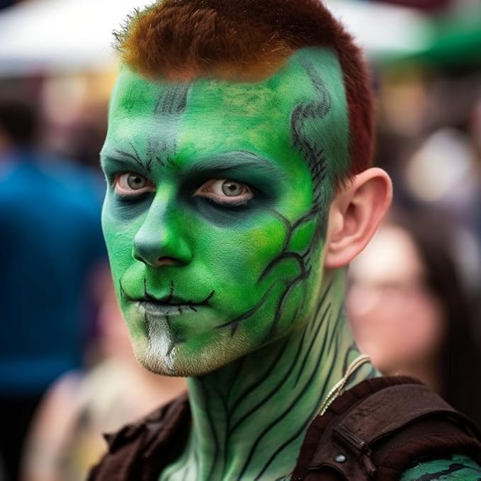 Face and Body Paint Green (30gm) Non-Toxic Paint for Children and Adults Halloween Makeup, Costumes, Festivals