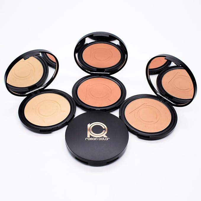 Makeup Beauty Pressed Powder foundation Compact Full Coverage Foundation Skin Care Face Makeup Essentials Contour Palette Setting Powder fit me powder foundation makup 0.49 OZ (Rosado, 0.49 OZ)