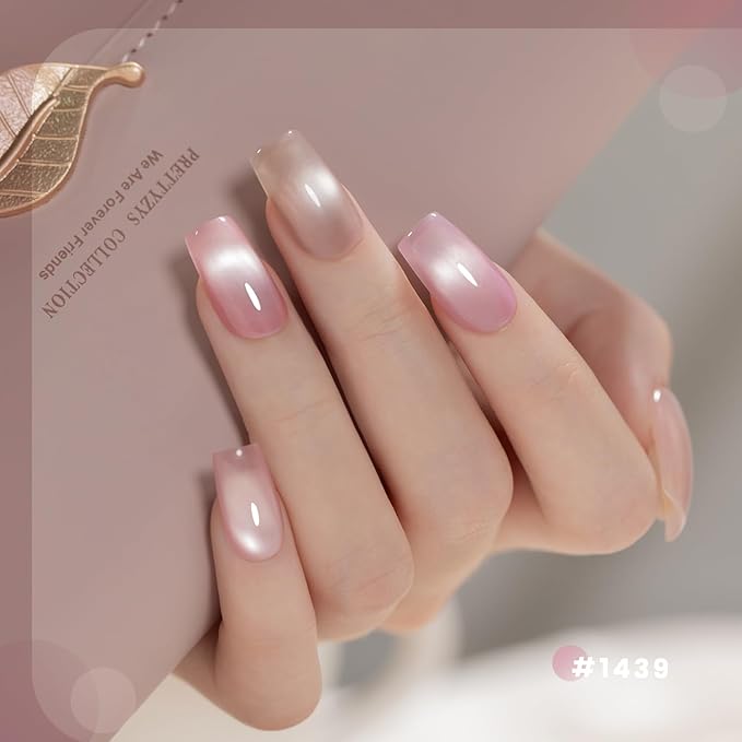 RARJSM Nude Pink Ceramics Glitter Cat Eye Gel Nail Polish Set 6Pcs Velvet Rose Champagne Beige Plum Nuded Blush Mauve Pink Smoothie Cateye Gel Polish with Magnetic Stick Curing Require Home Salon