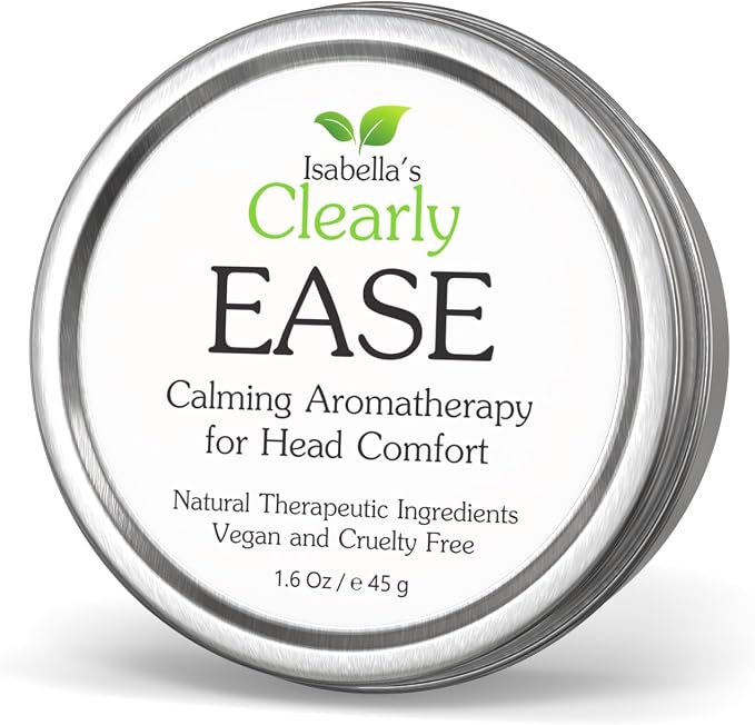 Isabella's Clearly Ease – Calming Aromatherapy Balm for Head Comfort | Coffee, Cinnamon, Chamomile & Peppermint Essential Oils | Non-Drowsy, Vegan, Made in USA