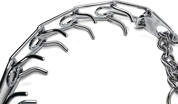 Herm Sprenger Chrome Plated Steel Training Prong Collar with Quick Release Snap for Dogs, 21-22 in x 3mm, Neck Size UP to 18 inches