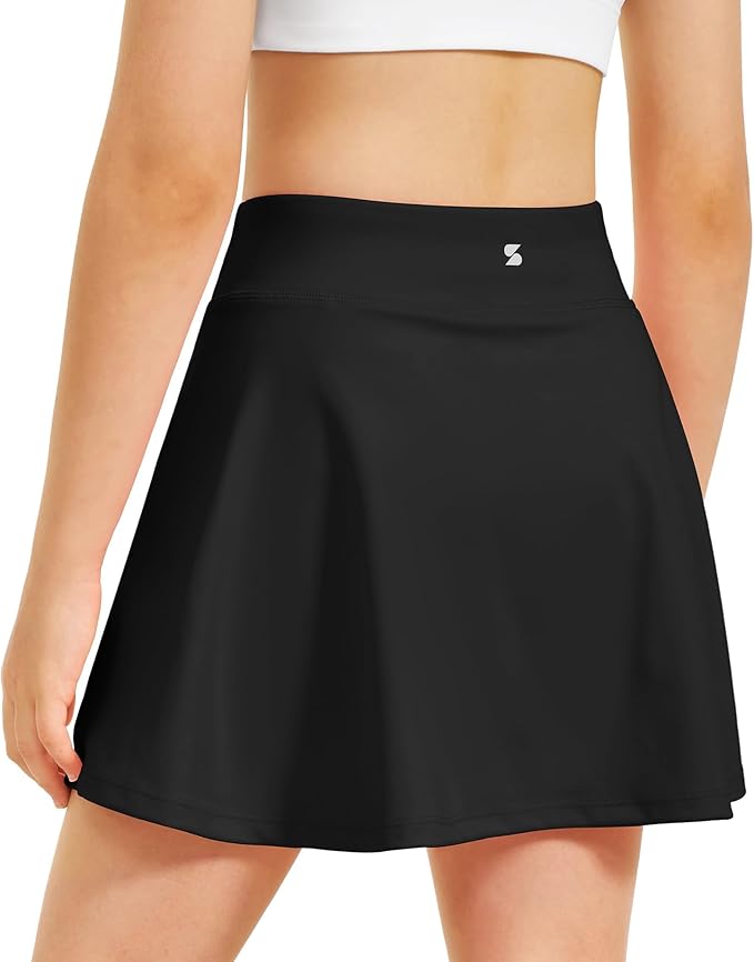 Stelle Girls Tennis Skirts with Pockets Athletic Skorts Inner Shorts High Waisted Sports Golf Running Skirt