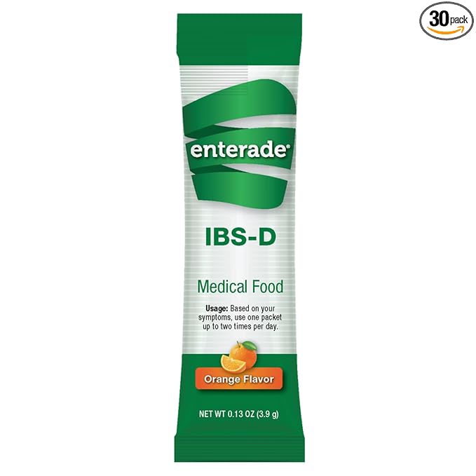 enterade IBS-D Powder Packets for IBS Relief of Symptoms from Irritable Bowel Syndrome with Diarrhea (IBS-D), Orange, 30 Single-Serving Powder Packets