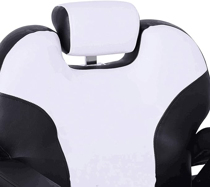BarberPub Heavy Duty Reclining Barber Chair, All Purpose Hydraulic Salon Chairs for Hair Stylist, Barbershop Salon Tattoo 2688 (Black-White)