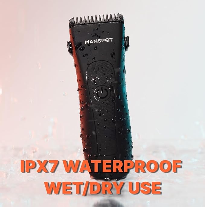 MANSPOT Manscape Groin & Body Hair Trimmer for Men, Electric Ball Pubic Trimmer Shaver,Manscape Kit with 4 Guard,Replaceable Ceramic Blade Heads,Waterproof Wet/Dry Shaver,90 Minutes Shaving