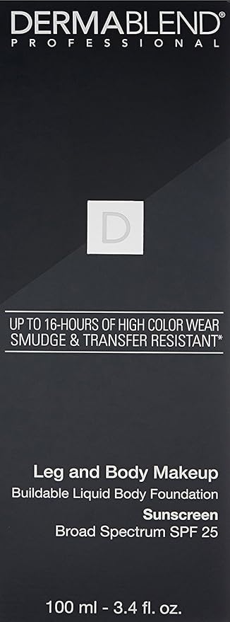 Dermablend Leg and Body Makeup Foundation with SPF 25, 40N Medium Natural, 3.4 Fl. Oz.