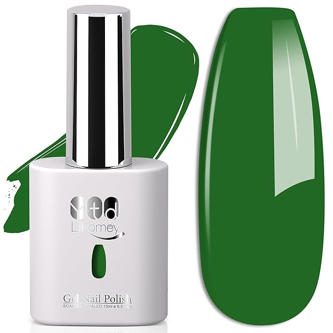 YTD Likomey Field Green Gel Nail Polish,15ml Salon Home DIY Manicure and Pedicure Fall Winter UV Color Varnish,CS452