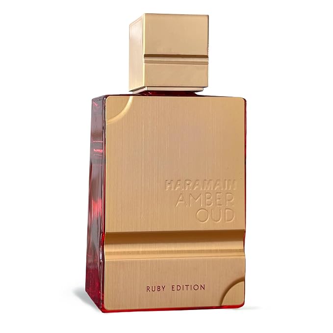 Al Haramain Amber Oud Ruby Edition Eau De Parfum Spray Unisex Arabian Perfume for Women & Men, Long-Lasting Amber Fragrance with Rich, 60ml (2.0 oz)
