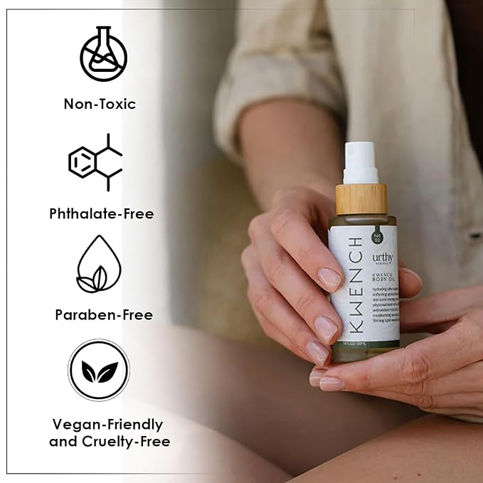 Body Oil, Organic Avocado and Sunflower Oil, Body Oil for Sensitive Skin, Hydrating and Moisturizing Botanical Oil, Body Massage Oil for Radiant and Healthy Glow (1.6 Fl Oz, Hinoki Woods)