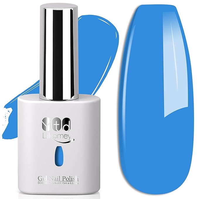 YTD Likomey Iris Blue Gel Nail Polish,15ml Salon Home DIY Manicure and Pedicure Fall Winter UV Color Varnish,CS458