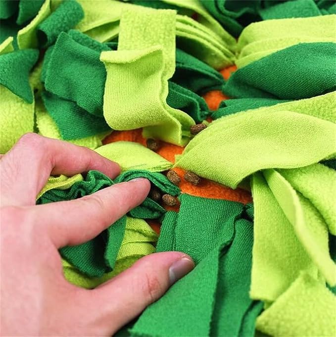 Ferret Cats Snuffle Mat Fleece Foraging Mats Interactive Feeding Toy Small Animal Rabbit Guinea Pig Rat Hamster Anti Slip Treat Dispenser Slow Feeder (Carrots)