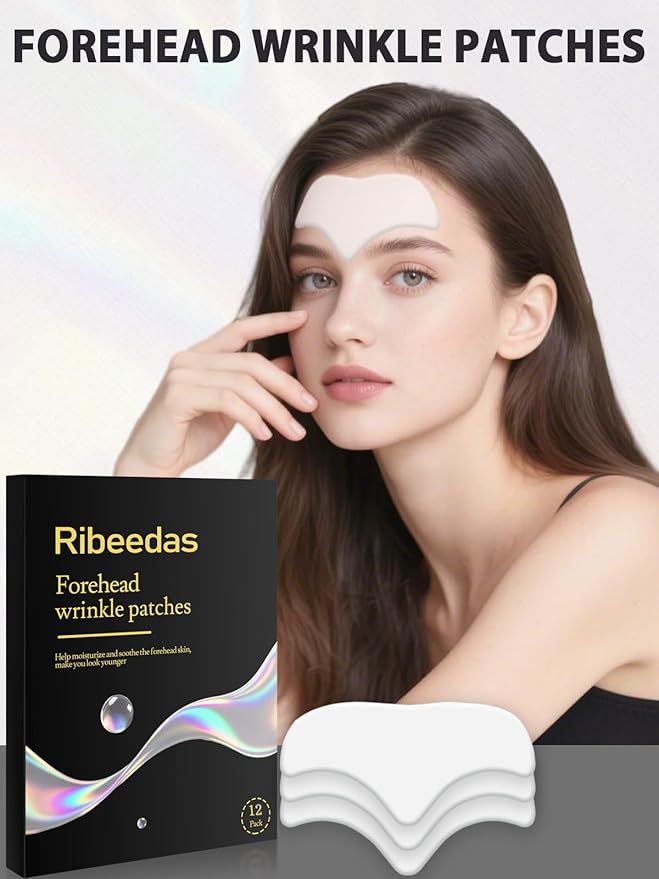 12 Pack White Forehead Wrinkle Patches Overnight,Collagen Wrinkle Patche,Apply to the Skin Between the Forehead and Eyes,Reduce Foreheads Wrinkles,Moisturize Facial Care