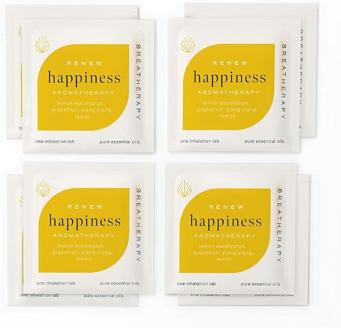 Aromatherapy Happiness Patches - Pure Essential Oil Aroma Patch - Lemon Eucalyptus and Ylang Ylang Essential Oil for Mood Boost and Comfort - 8-Pack