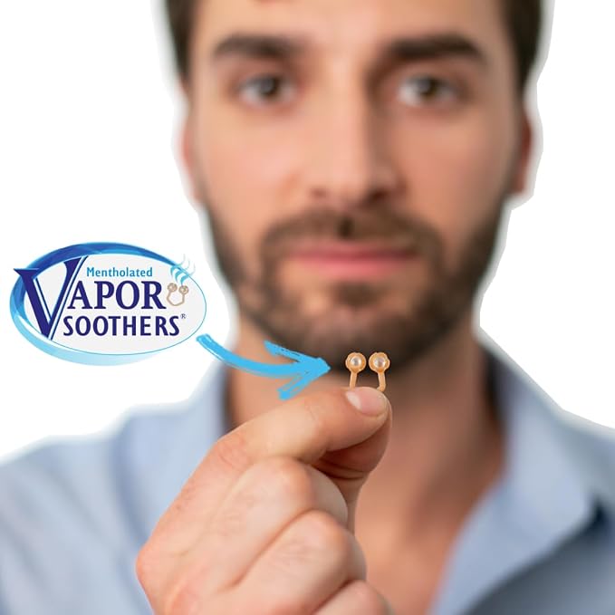 Nose Clips for Bad Smell by Vapor Soothers | Nasal Dilators for Breathing | Smell Nose Rings for Nurses | Instant Nasal Congestion Relief, Drug-Free | Peppermint Scent - 4 Pouches, 8ct