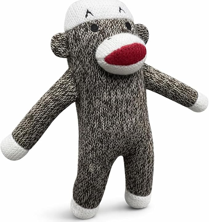 Sock Monkey Dog Toy | Squeaky Monkey Toy | Plush Monkeys Dogs Toys | Interactive Squeaky Monkeys | Small/Medium Breed Dogs Toys | Multicolor | 6"