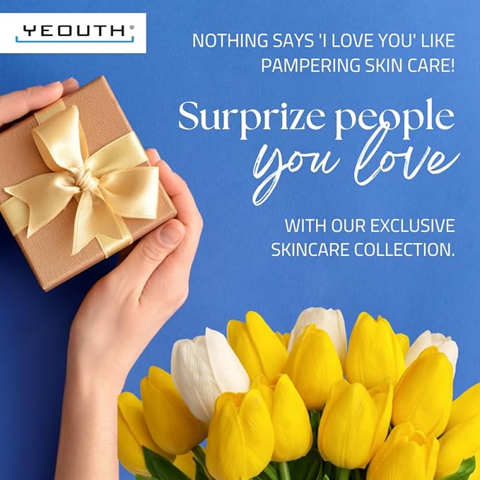 YEOUTH Skin Care Set: Hyaluronic Acid Serum, Vitamin C Cleanser, Toner & Face Cream, Teen Skincare Kit Girls & Boys 4-Piece Beauty Gifts