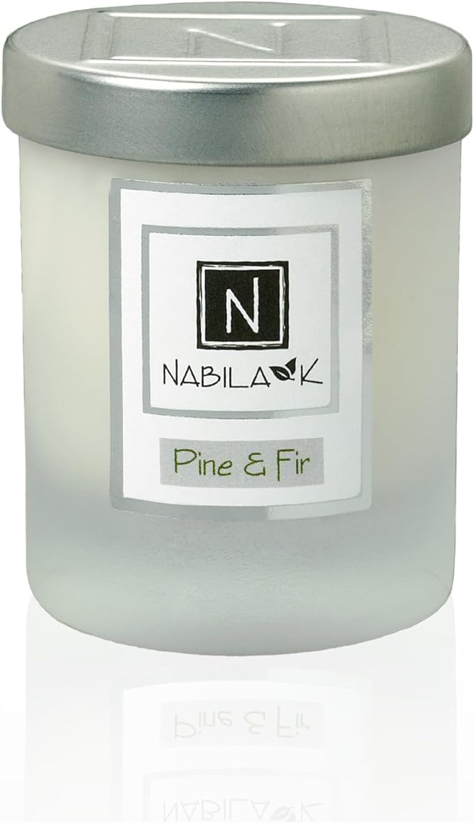 Nabila K – Pine & Fir - Soy-Based Candle – Fragrant Fir, Cedarwood, Pine, Patchouli, Garjun Balsam - Hand-Poured - Cotton Wick - Aromatherapy Candle w/Essential Oils - Made in USA - 3 oz