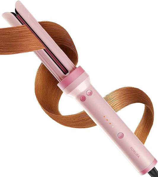FORLIFA Pro 3-in-1 Auto Curling & Straightening Iron with AirBlow Tech for 72h Hold, Curling Wand with1.1billion Negative Ions, Triple Hair Protect & Burn-Free, Auto Shut-Off, Tangle-Free, HyperCurve