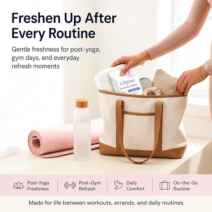 Luvena Feminine Wipes for Women - pH Balanced Feminine Care Wipes - Dermatologist Tested - Hypoallergenic, Paraben Free - Odor Control - Soft Cleansing Cloths - Cucumber Scented (25 Count, 3 Pack)
