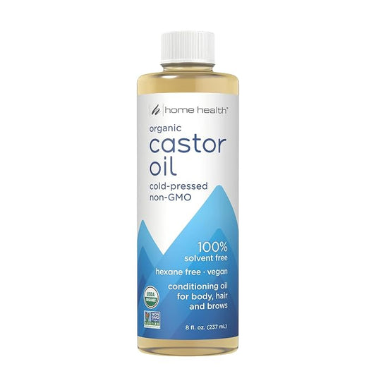 Home Health Castor Oil - 8 fl oz - Conditioning Oil for Body, Skin & Brows - Non-GMO, USDA-Certified Organic - Cold Pressed - Solvent & Hexane Free