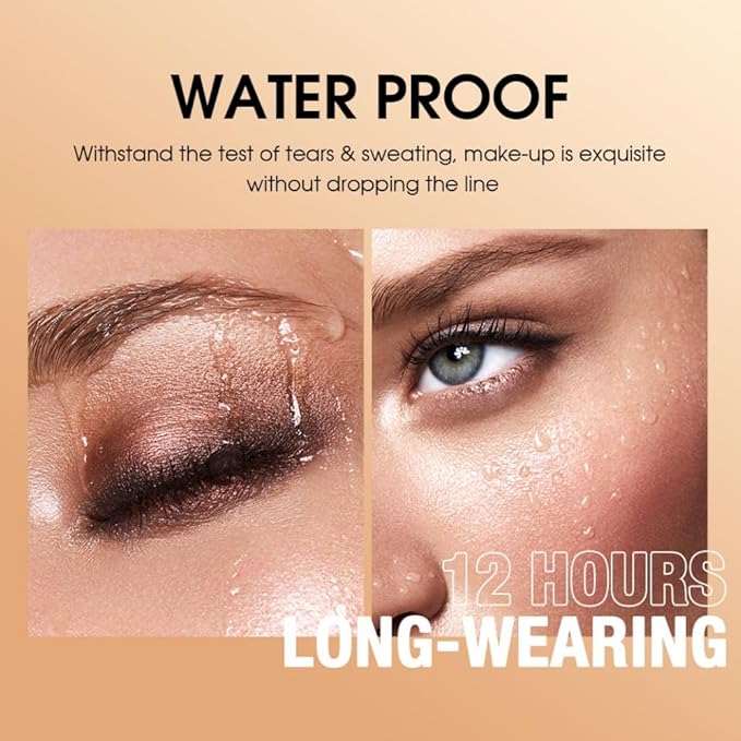 Light Gold Eyeshadow Stick Makeup, Long-Lasting Waterproof Eye Shadow Pencil, Hypoallergenic Smudge-Proof Glitter Primer Palette Shimmer Eyeliner, Easy to Blend Eye Make Up