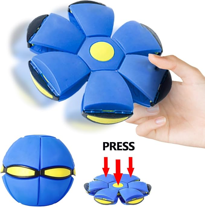 2PCS Magic Bouncing Ball Toy, Children's Magic Meta - Balls, Dual Form Pop up Flying Saucer Ball, Parent-Child Interactive with 3 Light for Indoor & Outdoor Use Pink+Blue