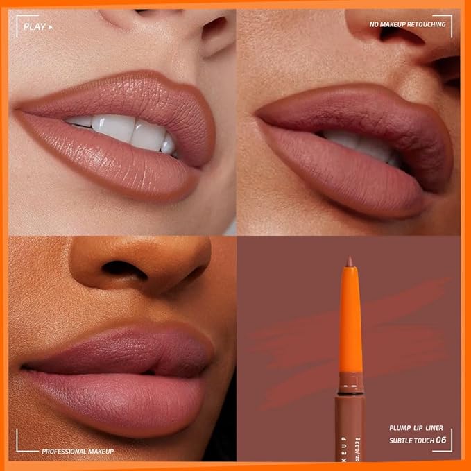 Retractable Lip Liner Pencil for Shaping & Sculpting Lips,Creamy Matte Gel Crayon Lip Liner Pencil delineador de labios,Long Lasting Waterproof Lipstick LipLiner (06#, 1 Count (Pack of 1))
