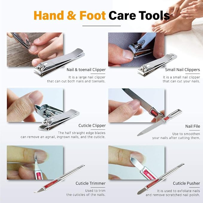 ROYAL Metal Nail Clipper Set Series (9 PCS Black)