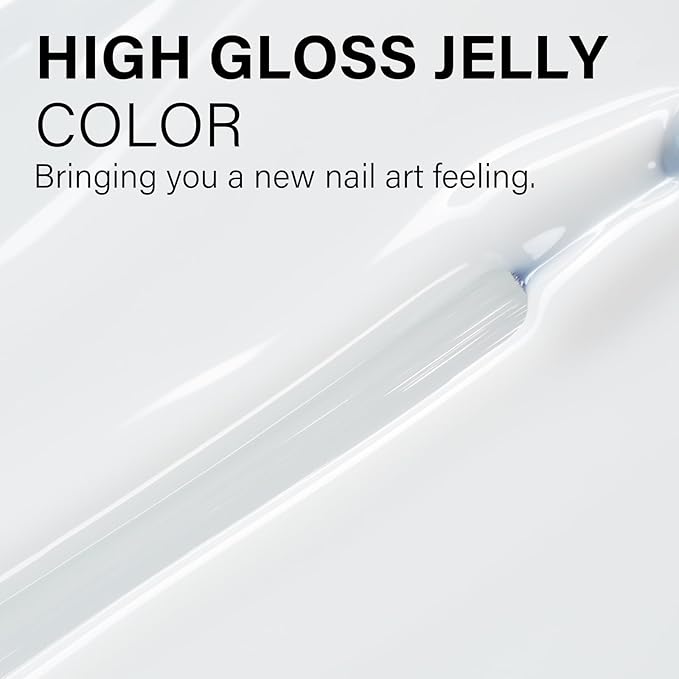 AILLSA Milky White Gel Nail Polish, Sheer Nude Translucent Jelly Soak Off UV LED Gel, Easy to Apply for Beginners, Natural Neutral Color for French Manicure, 0.51 fl oz (GB07)