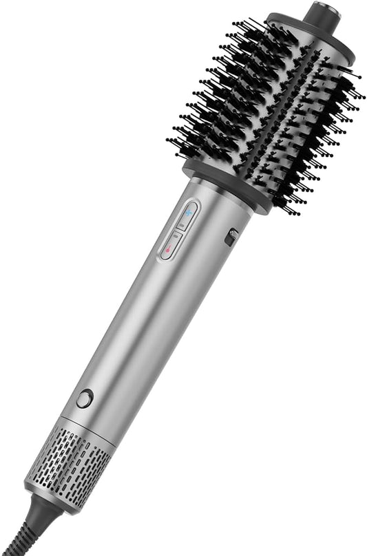 Fentgo Hair Dryer Brush, 110,000 RPM High-Speed Blow Dryer Brush for Fast Drying, Curling, Volumizing & Straightening, Hot Air Brush with 4 Heat Settings & Negative Ion for Frizz-Free Styling(Grey)