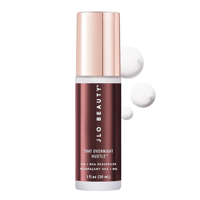 JLO BEAUTY AHA BHA Exfoliant Face Cream, Night Moisturizer with Glycolic Acid & Hyaluronic Acid, Skin Care for Women, That Overnight Hustle Exfoliating Night Cream for Fine Line Support, 1 Oz