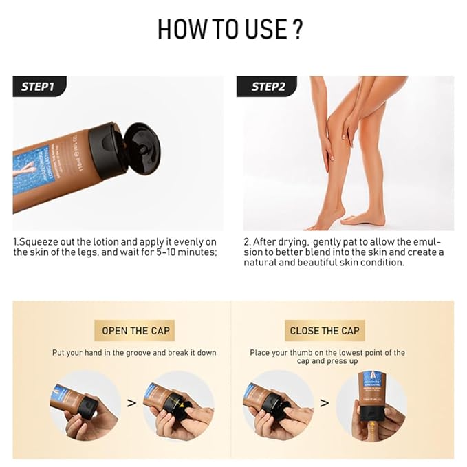 Leg Makeup Waterproof, No Transfer Body Concealer, Coverage for Vein, Scar, Tattoo (#03 Bronze, 1Pc)