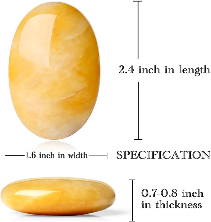 MAIBAOTA 2.4" Large Topaz Crystal Stone Polished Palm Stone Healing Crystals 0.7" Thick Natural Reiki Gemstone Worry Stone Energy Balancing Anxiety Stress Relief Meditation 1 Pc