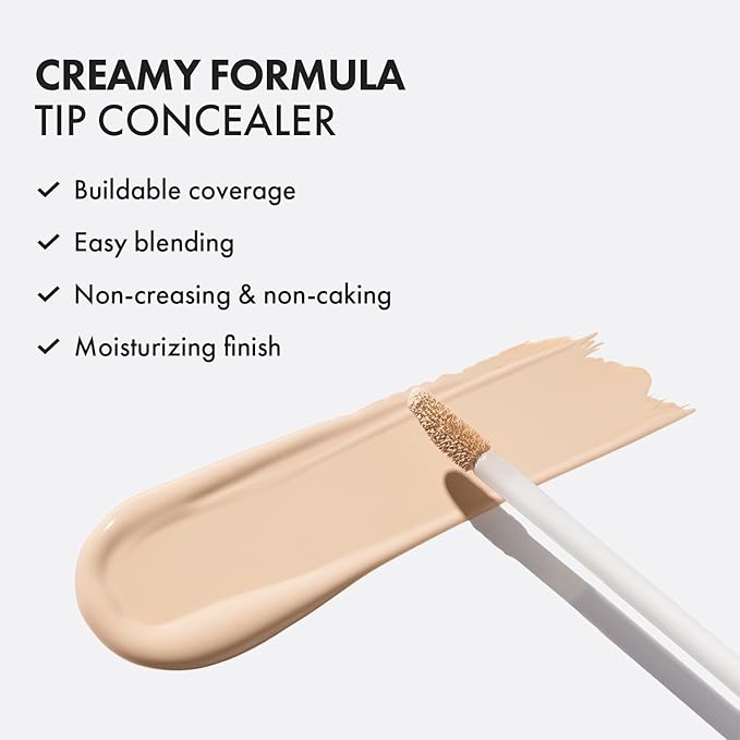 [NEW] LUNA Long Lasting Tip Concealer 34W | Moisturizing Liquid Type | Full Coverage for Dark Circles, Fine Lines & Redness | Korean Makeup, 0.26 oz