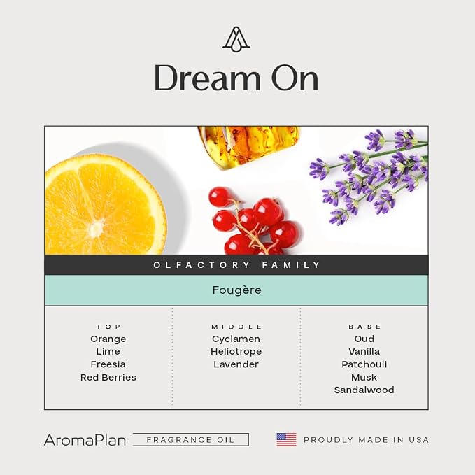AromaPlan Hotel Scents Dream On 5 Fl Oz (148ml), Home Luxury Aroma & Hotel Fragrance Diffuser Oil- Hotel Diffuser Oil for Aromatherapy- USA Made, Bigger Bottle, Bolder Aroma & Longer Lasting