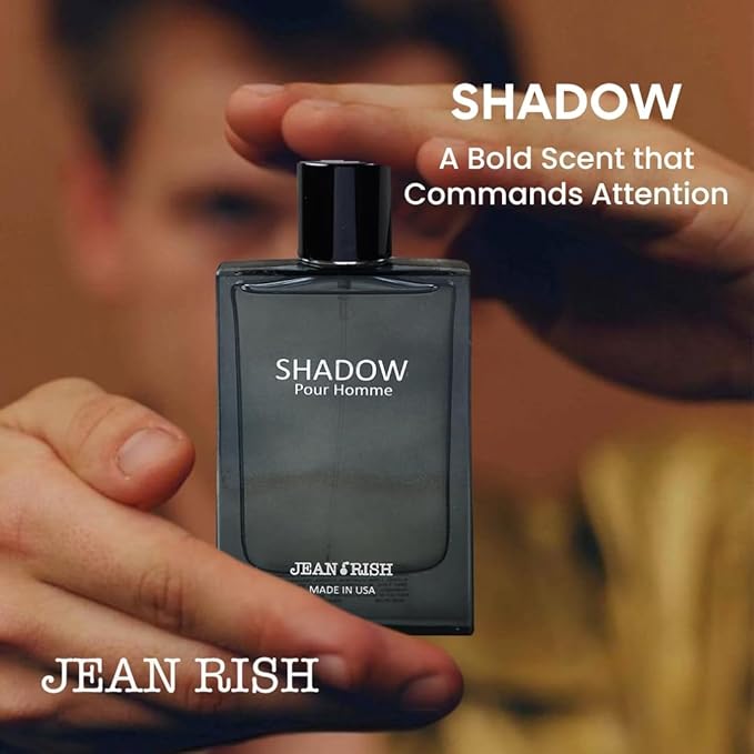Jean Rish Shadow Pour Homme Eau De Toilette for Men (3.4 Fl Oz / 100ml) with Lemon, Cedar & Musk Notes - Long Lasting and Luxury Fragrance