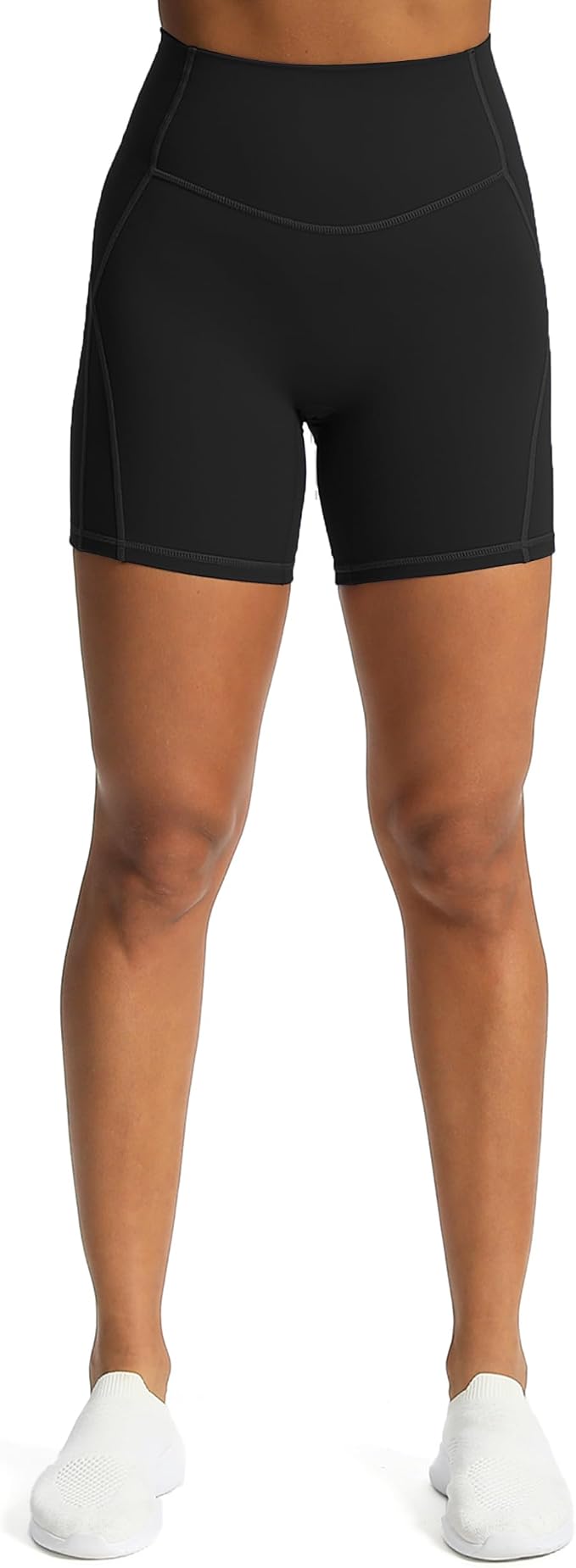 Aoxjox Lexi Lined Workout Biker Shorts for Women Tummy Control High Waisted Exercise Athletic Gym Running Yoga Short 6"