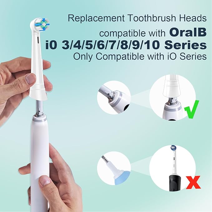 iO Replacement Heads Compatible with Oral B iO 3 4 5 6 7 8 9 10 Series Electric Toothbrush,IO Toothbrush Heads Compatible with Oral B iO,Medium-Hard bristles Care for Your Teeth,White