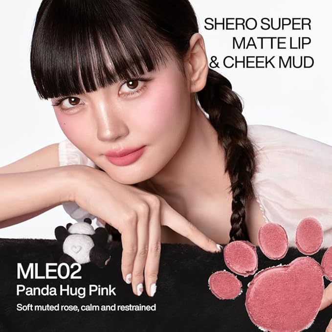 INTO YOU x M.Lan Panda The Color Mixer Set Limited Edition - 7 pieces Makeup Box Sets, Matte Lipstick + Canned Lip Mud + Blush & Highlight Duo + Cushion Foundation + Gift Bundle, L02 Set