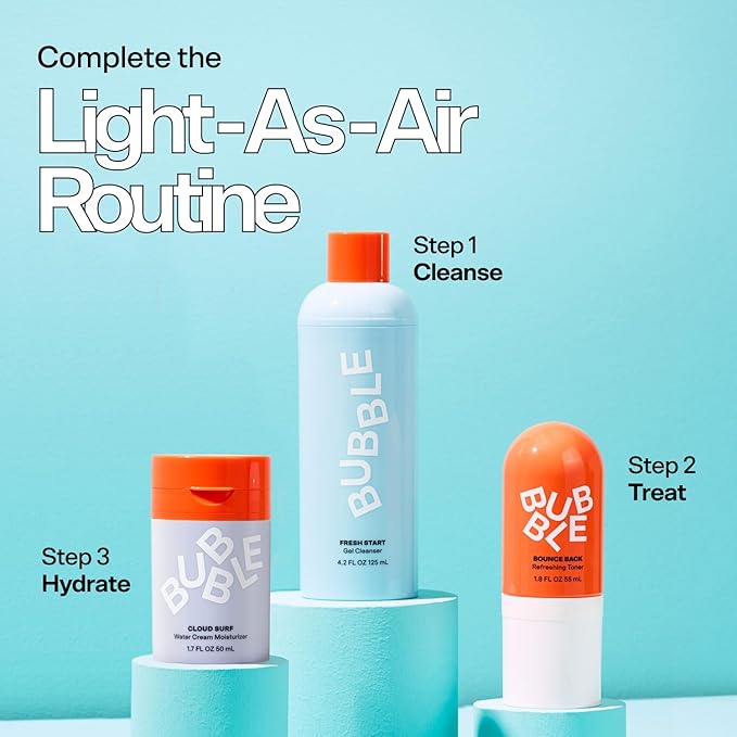 Bubble Skincare Cloud Surf Water Cream Face Moisturizer - Hydrating & Mattifying Moisturizer to Help Rebalance Oils and Minimize Pores with Celery Seed Extract - Suitable for Sensitive Skin (50ml)