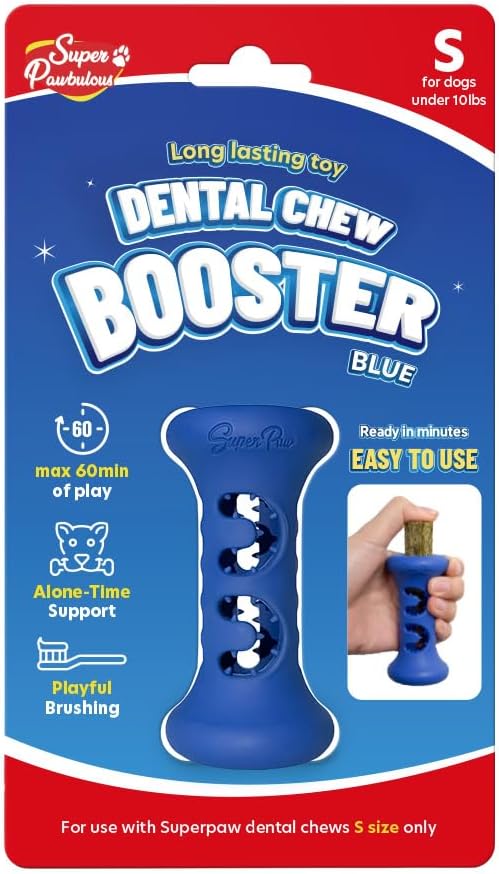 SuperPaw Dog Dental Chew Holder - Healthy Toy for Boredom Relief and Oral Care (60+ Min Extended Chew Time) - Small, 1 Pack