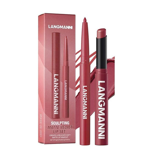 Lip Liner + Lipstick Set (12 Shades) -Matte Lipstick for Women, Silk Finish Hydration Lip Kit, Waterproof Smooth Creamy Texture, Bold to Nude Shades for Everyday & Party Wear, Makeup Gift(11)