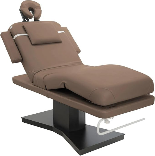 SKINACT Milo 3.0 Motor (with Independent Leg Adjustment) Electric Massage & Facial Bed/Table Sand top and Dark Brown Base