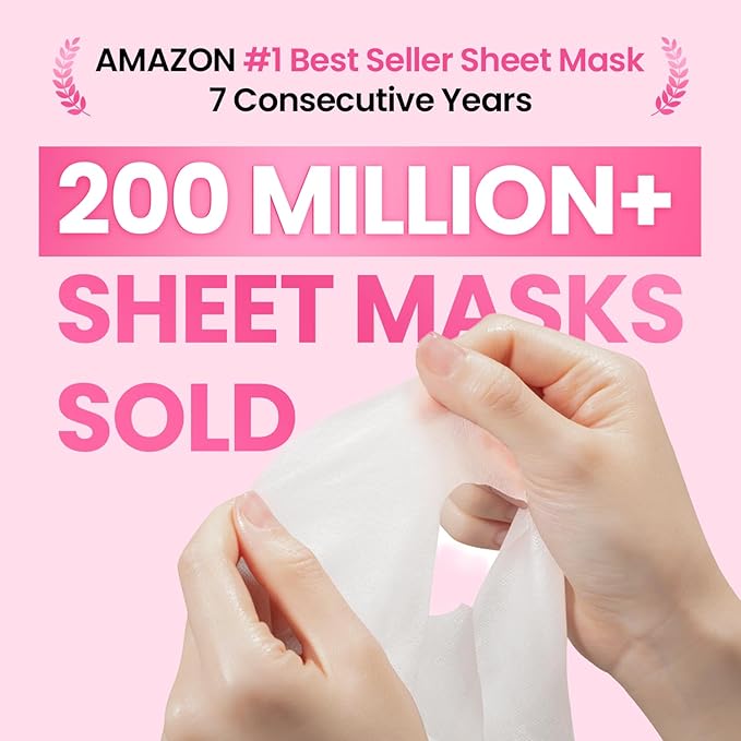 GLAM UP Korean Facial Sheet Mask 12 Combo Pack | Hydrating & Moisturizing Face Mask for Glass Skin | Soothing Korean Skincare for Sensitive, Dry Skin | Bulk Face Masks Gift Set for Home Spa
