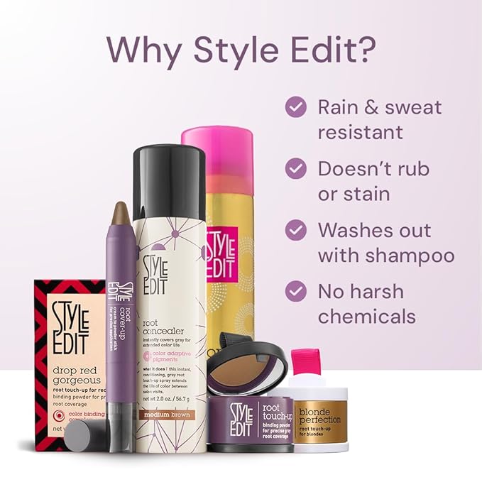 Style Edit Root Touch Up Spray | Temporary Gray Coverage and Black Hair Color Concealer | 0.75 oz. Travel Size