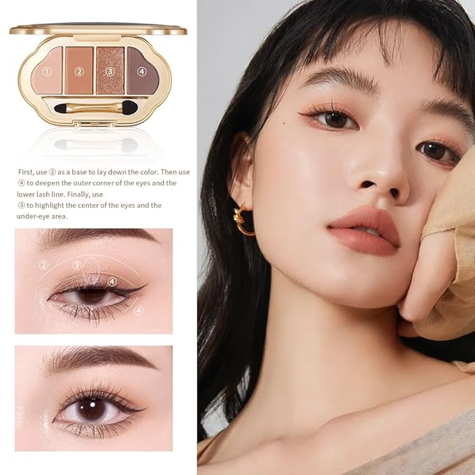 Neutral Nude Matte & Shimmer Eyeshadow Palette,Beige Brown Copper Taupe Brown Neutral-Warm Mattes Glitter Eye shadow Contour Makeup Palette for Mature Women, Blue Green Eyes, Daily Natural Makeup.